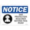 Signmission OSHA, Ear Protection Required Beyond This Point, 10in X 7in Rigid Plastic, 10" W, 7" H, Landscape OS-NS-P-710-L-15552 - alternate 1